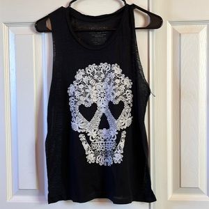 Skull Black Tank Top